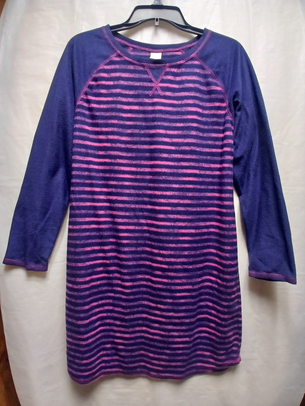 Sleep Chic Women's Purple & Pink Striped Long-Sleeve Night Gown